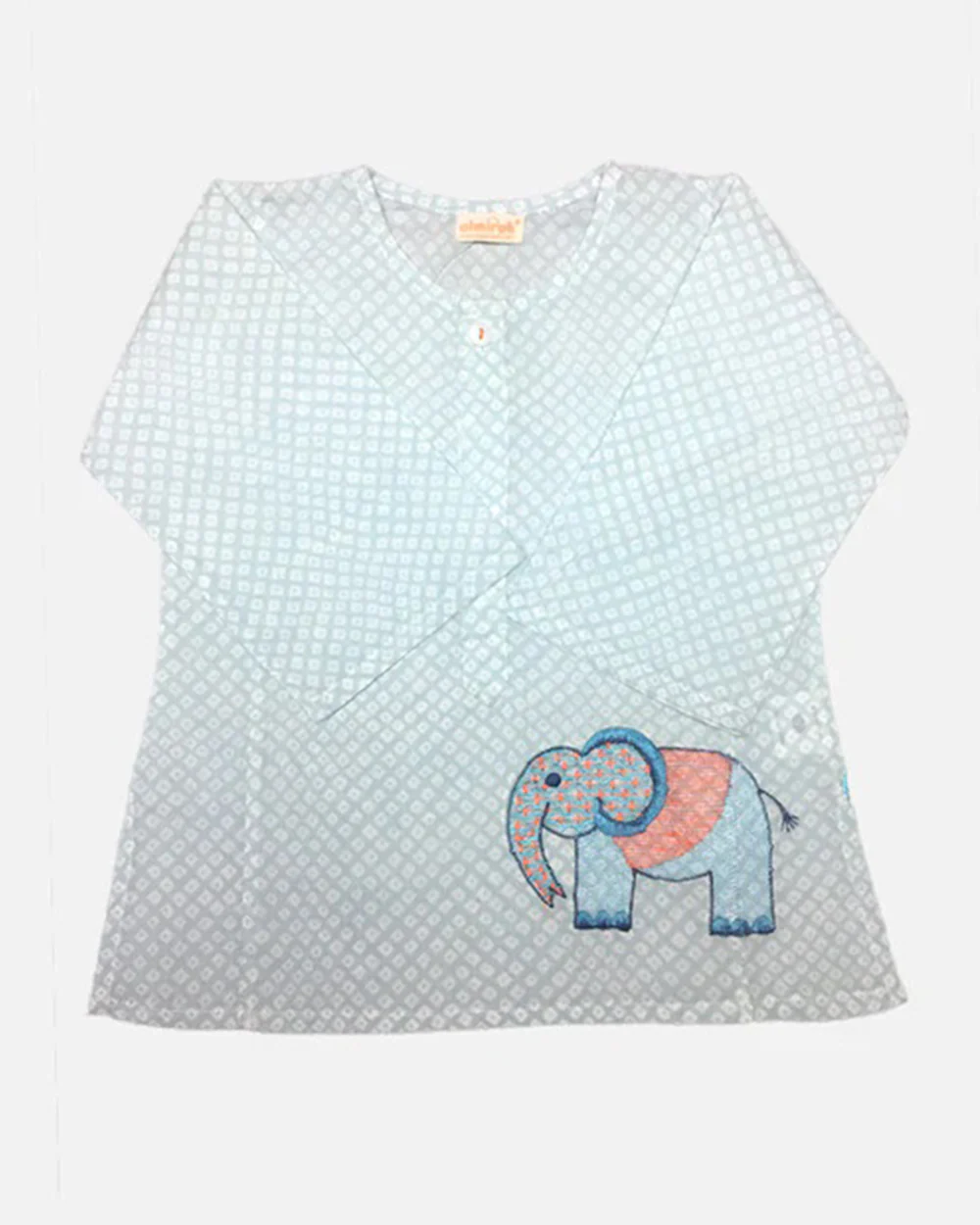 The Almirah Blue Kurta-Haathi-Cotton-For Infants - Image 2