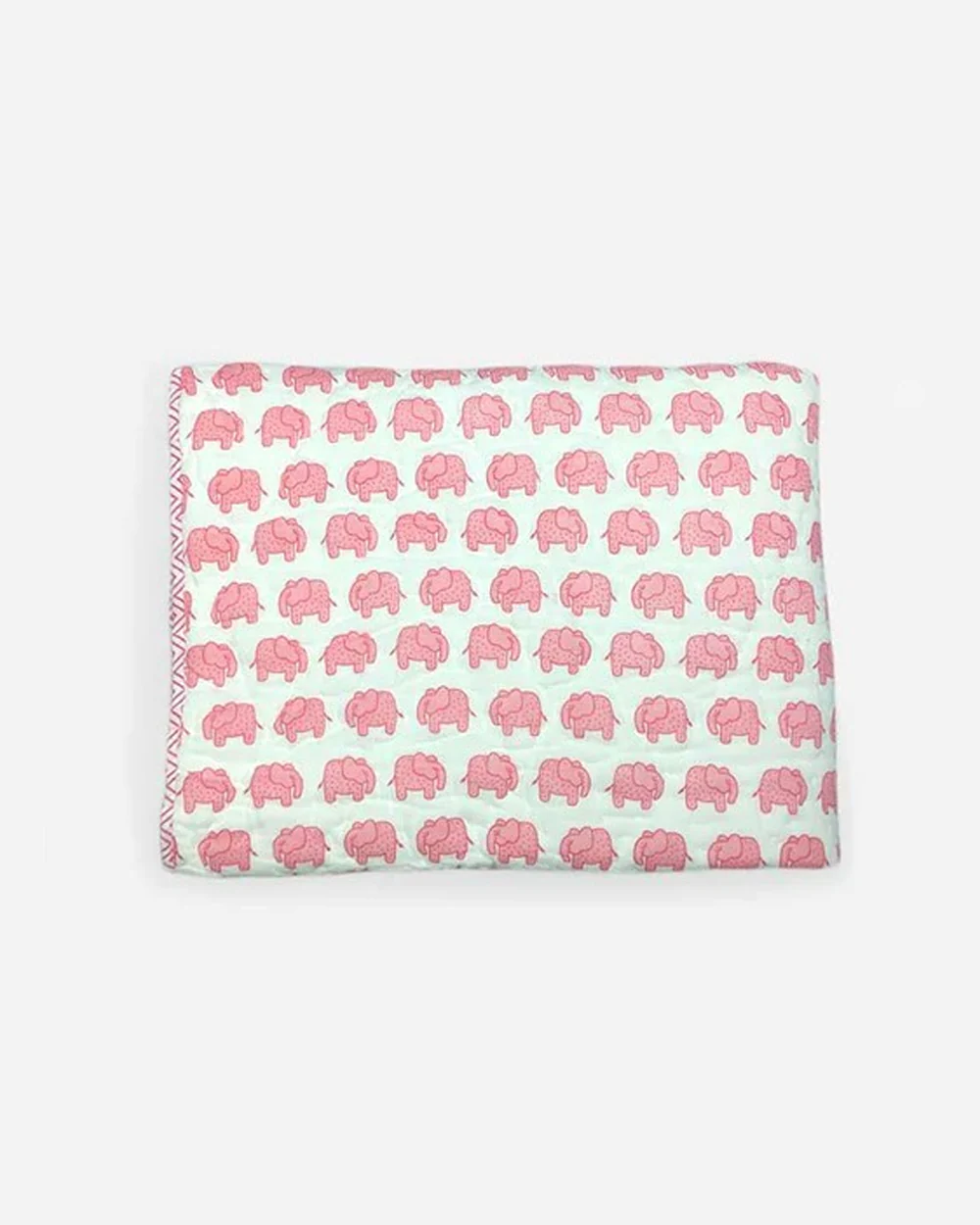 The Almirah Haathi March Pink Baby Quilt-100% Organic Cotton-For Infants - Image 2