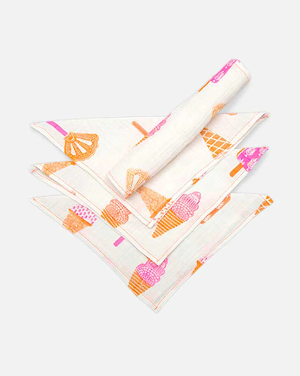 The Almirah Organic Cotton Cloth Baby Wipe-Ice Cream-Multi Purpose & Reusable-Pack of 4 - Image 3