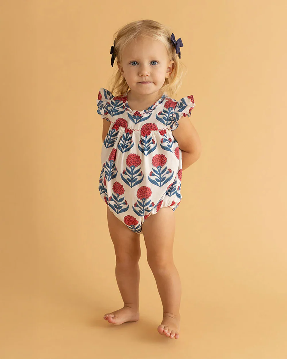 The Almirah White & Red Romper-Roses-Cotton-For Infants