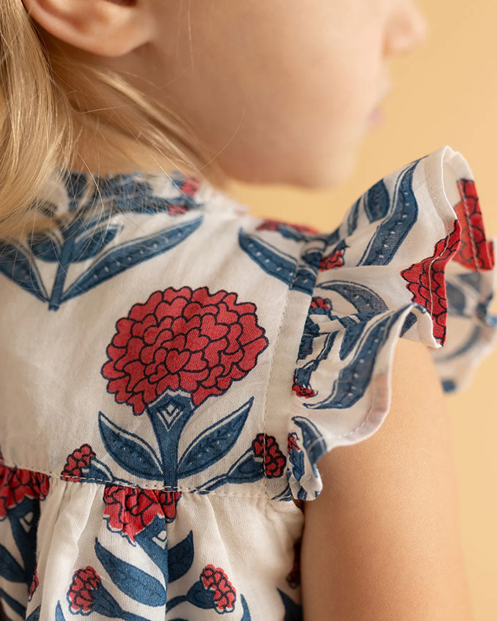 The Almirah White & Red Romper-Roses-Cotton-For Infants - Image 3