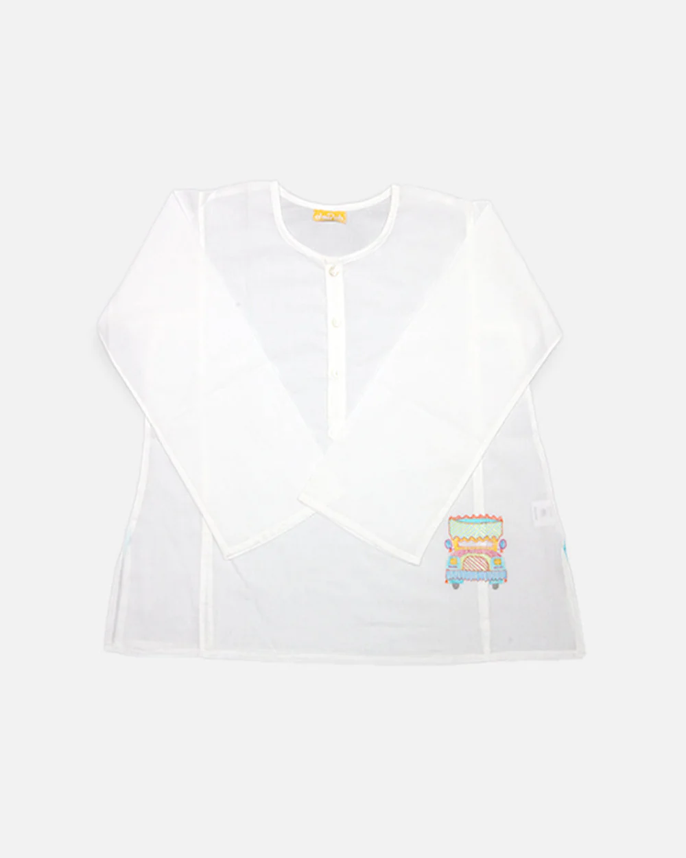 The Almirah White Kurta-Truck-Cotton-For Infants - Image 2