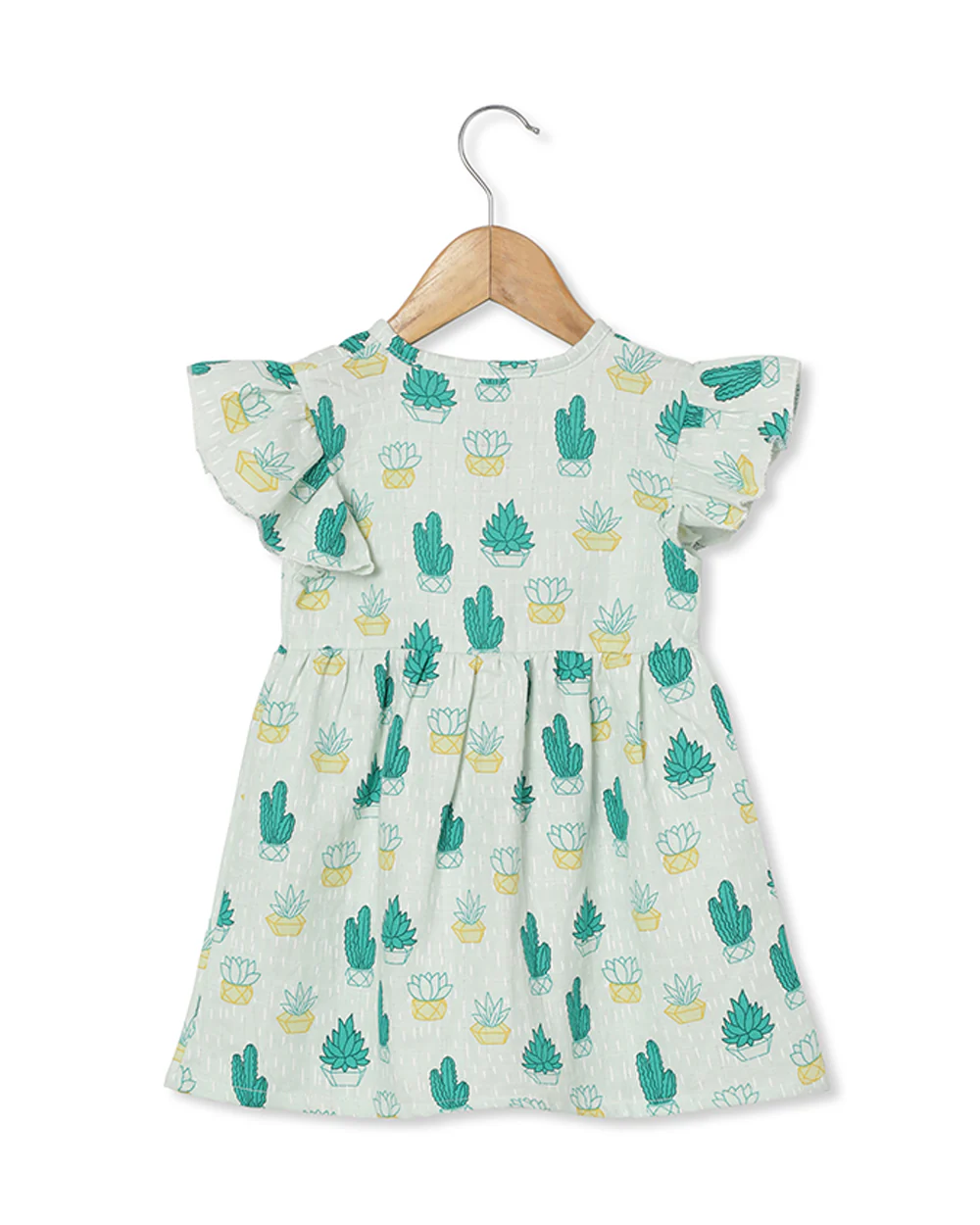 The Boo Boo Club Green Frock Dress-Cactus-Muslin-For Infants - Image 2