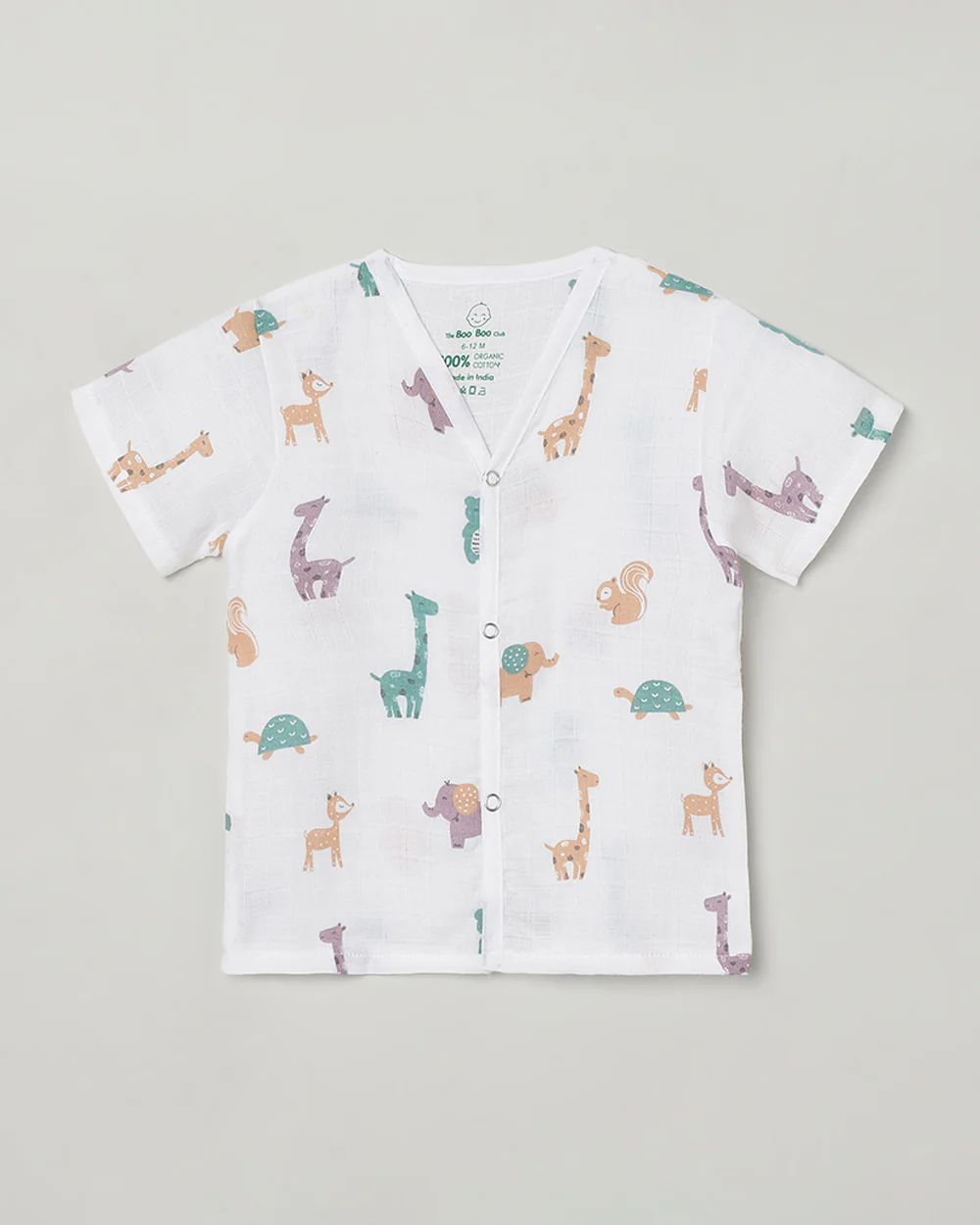 The Boo Boo Club White Coord Set-Animal-Muslin-For Infants - Image 2