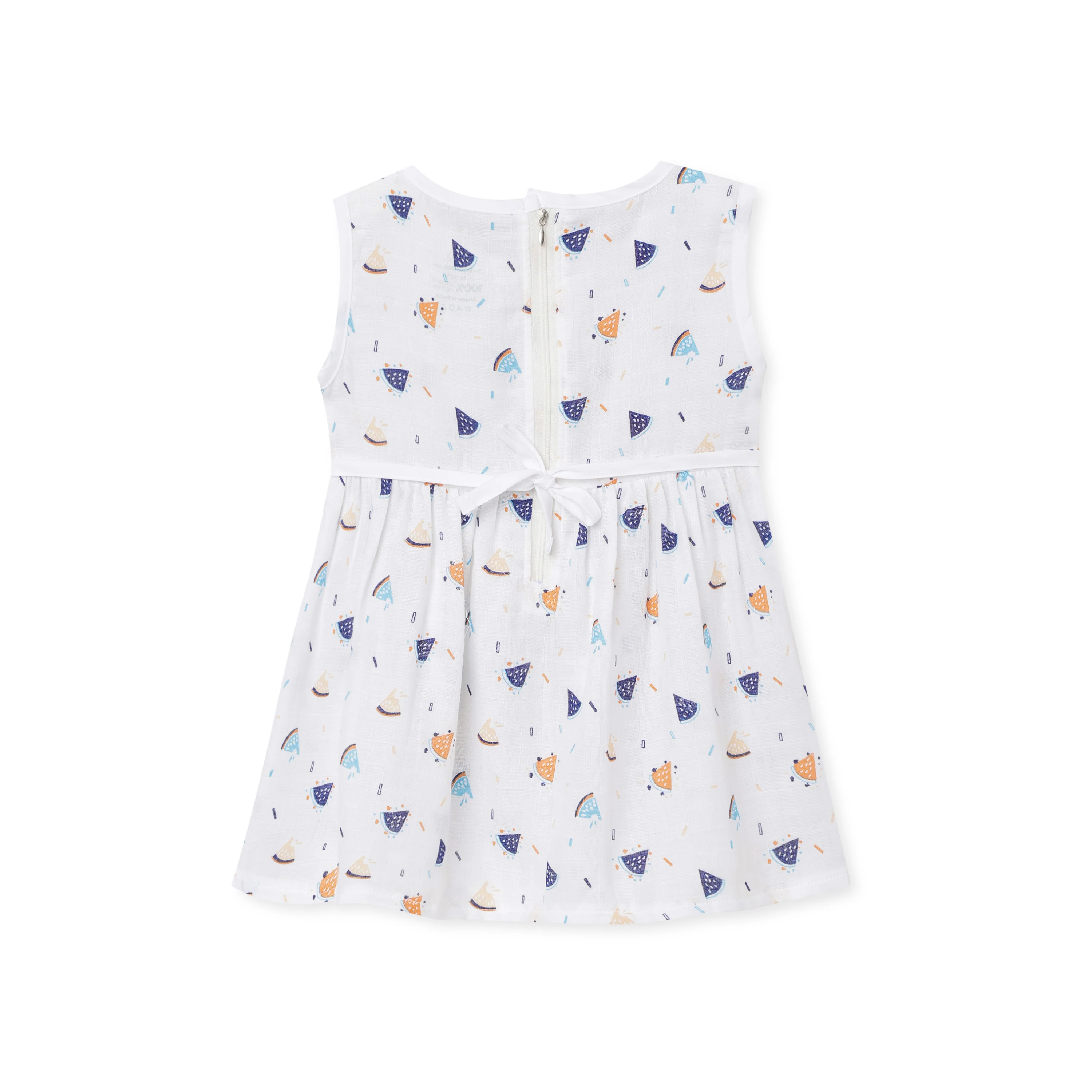 The Boo Boo Club White Frock Dress-Watermelon-Muslin-For Infants - Image 2
