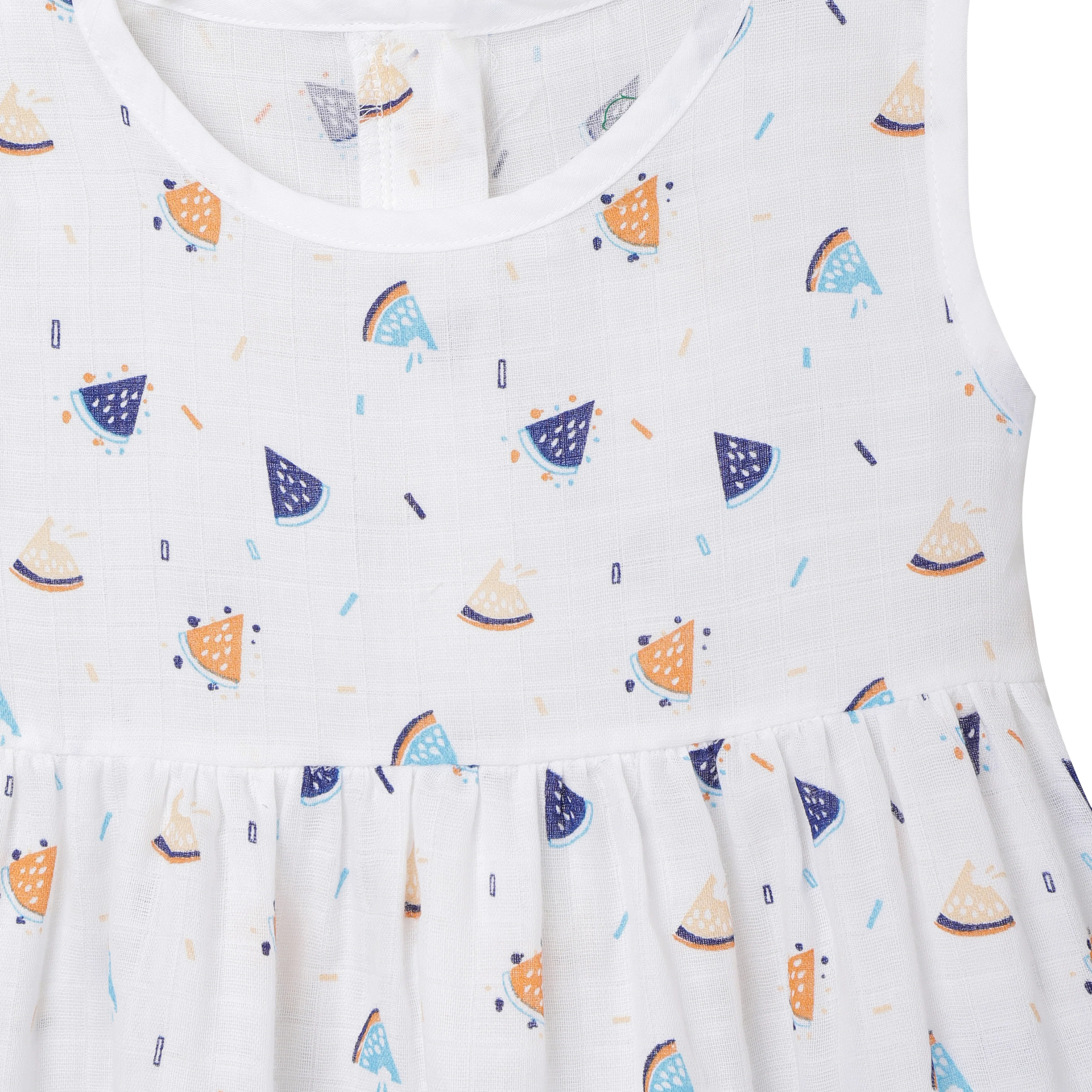 The Boo Boo Club White Frock Dress-Watermelon-Muslin-For Infants - Image 3
