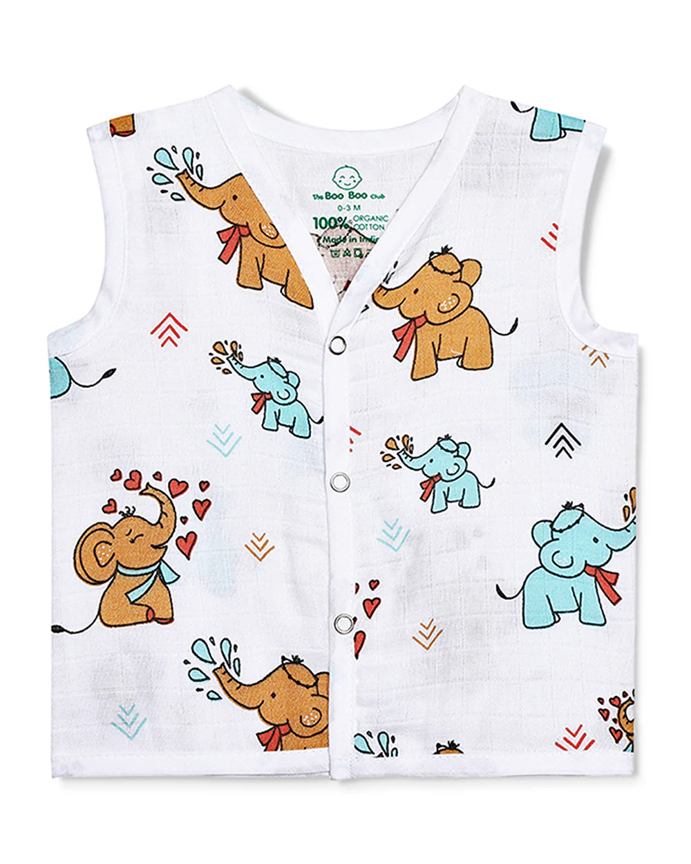 The Boo Boo Club White Jhabla-Multiprint-Muslin-Pack of 4-For Infants - Image 5
