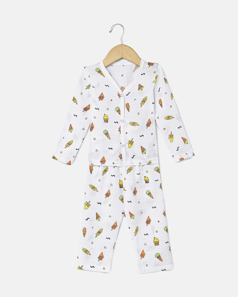 The Boo Boo Club White Nightsuit-Candy-Muslin-For Infants - Image 2