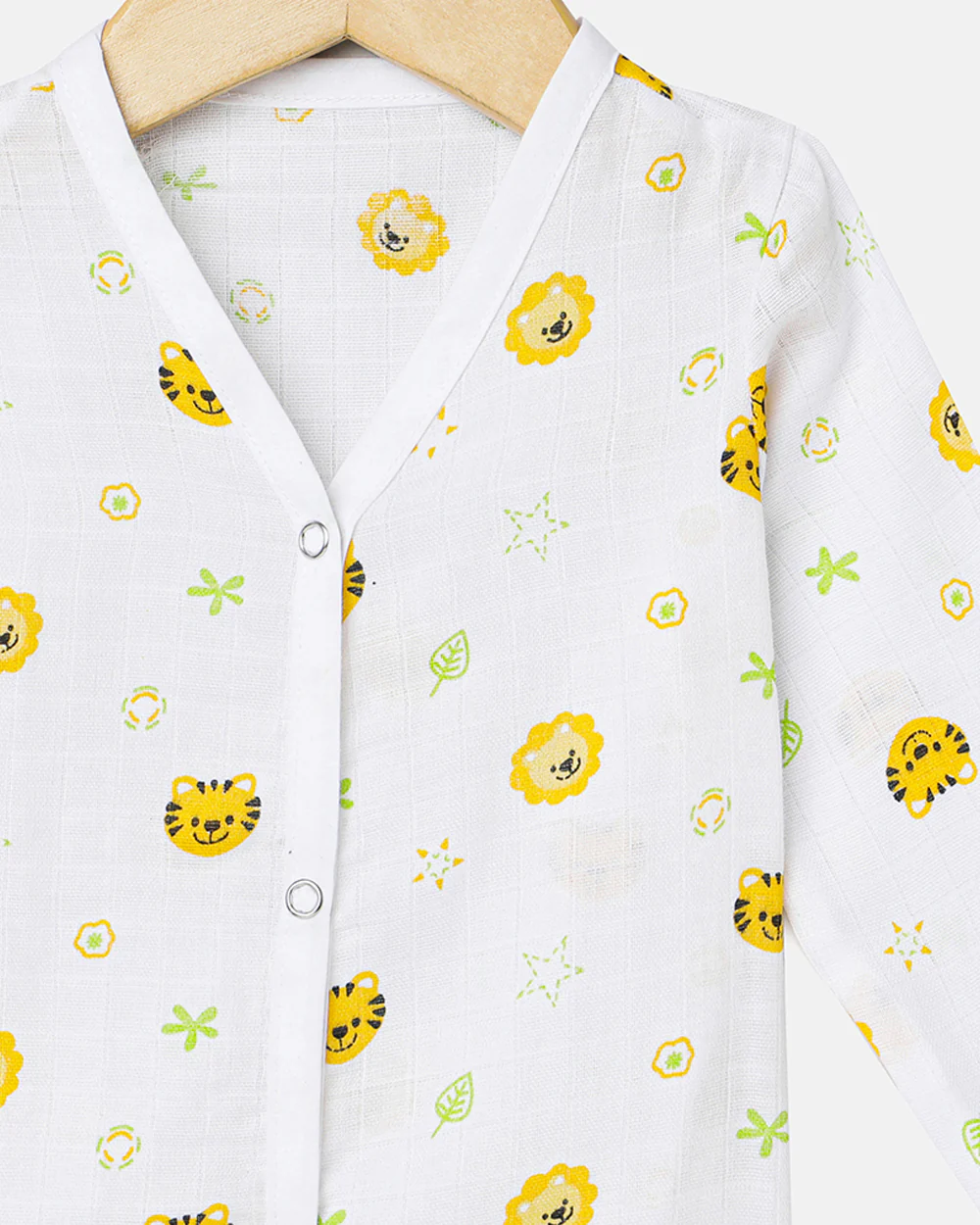 The Boo Boo Club White Nightsuit-Lion-Muslin-For Infants - Image 5
