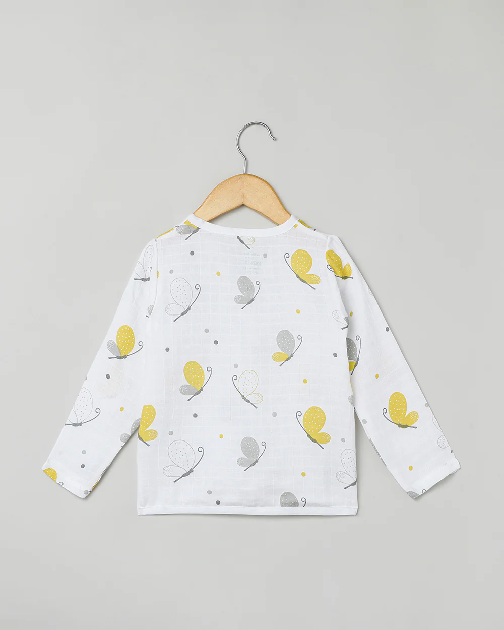 The Boo Boo Club White & Yellow Nightsuit-Butterfly-Muslin-For Infants - Image 3