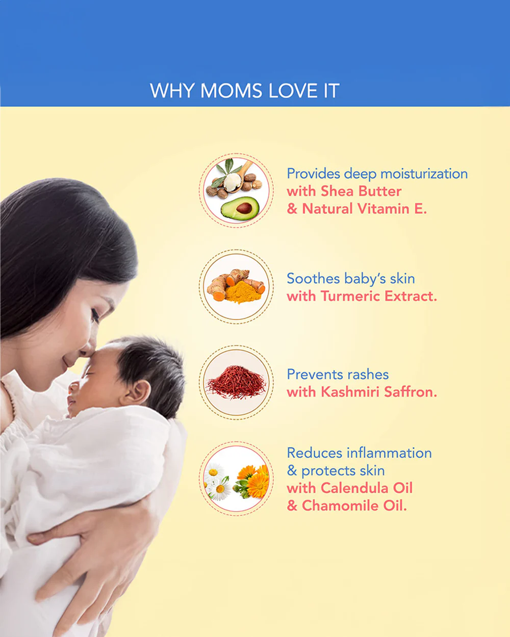 The Moms Co Natural Turmeric Baby Face Cream-With Kashmiri Saffron & Calendula - Image 3