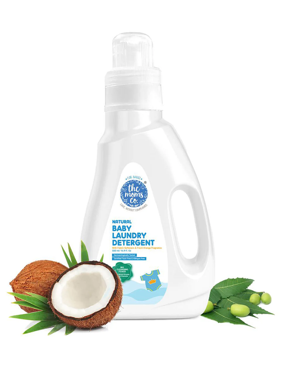 The Moms Co. Natural Baby Laundry Detergent-2-in-1 Solution-Cleans & Conditions Baby's Clothes-Dermatologically Tested & Safe For Babies