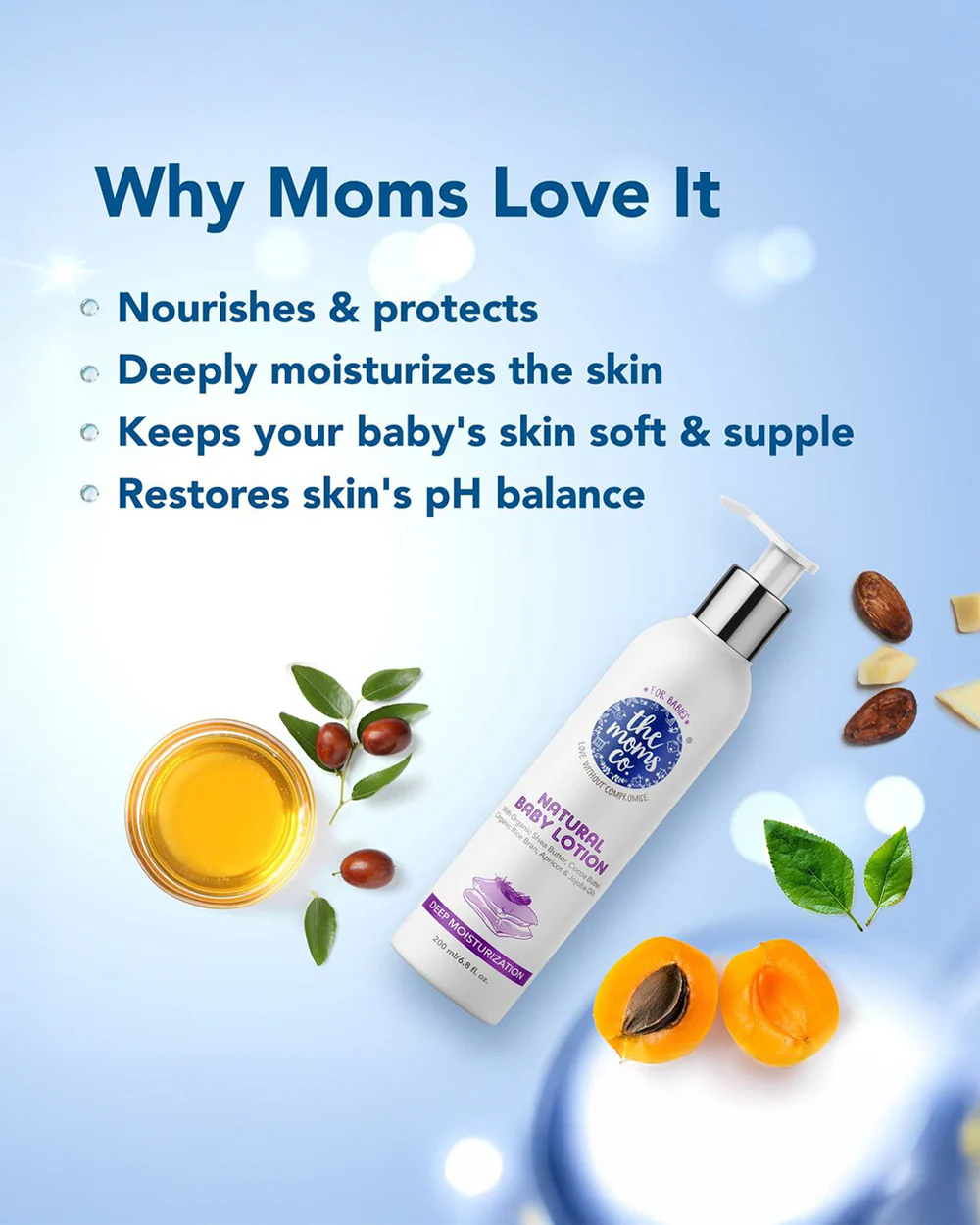 The Moms Co Natural Baby Lotion-With Shea Butter & Cocoa Butter - Image 3