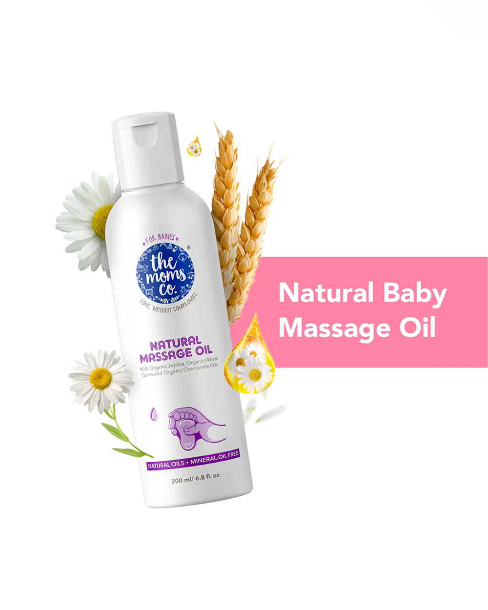 The Moms Co Natural Baby Massage Oil-With Organic Jojoba & Chamomile Oils - Image 2