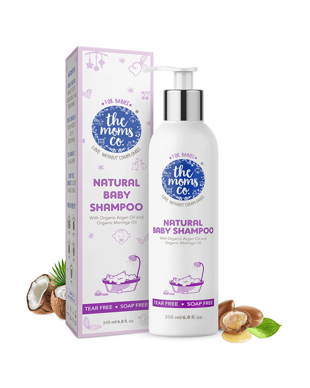 The Moms Co Natural Baby Shampoo-With Argan Oil & Moringa Oil