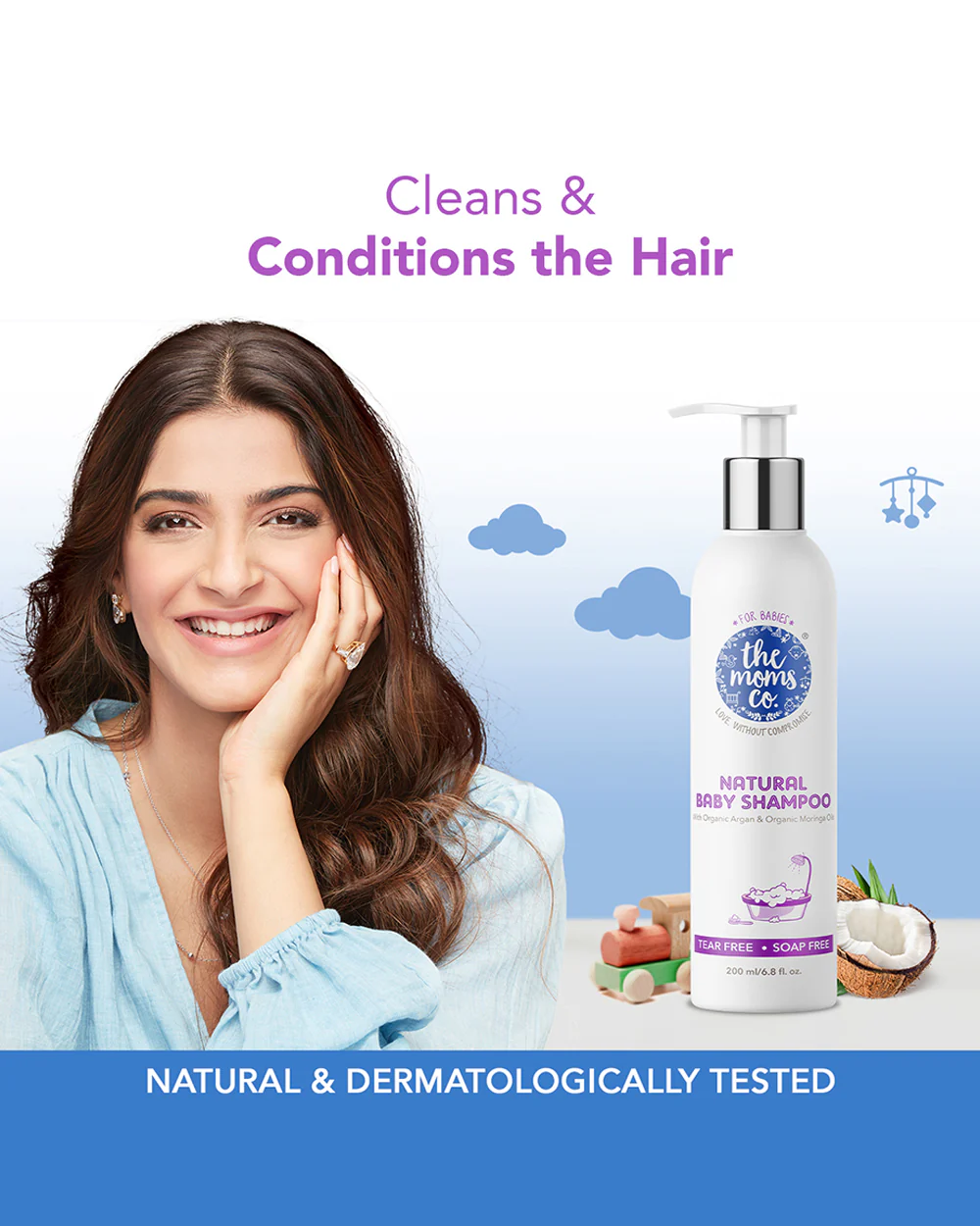 The Moms Co Natural Baby Shampoo-With Argan Oil & Moringa Oil - Image 3