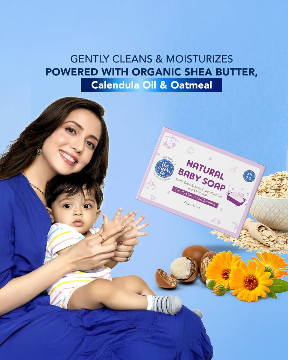 The Moms Co Natural Baby Soap Bar-With Shea Butter & Calendula Oil - Image 18