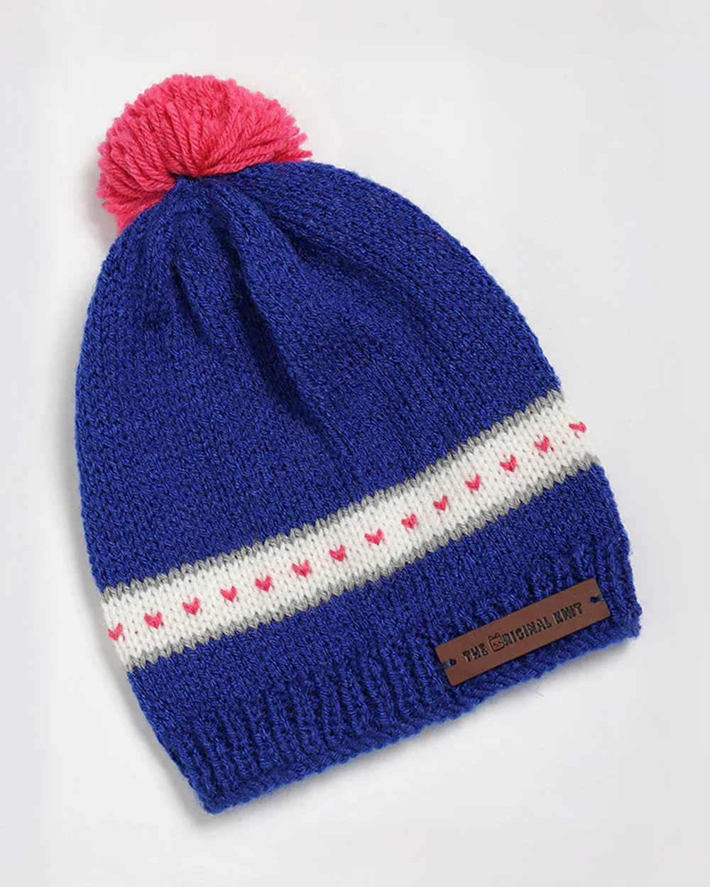 The Original Knit Blue & White Cap-Sweetheart-Acrylic-For Infants