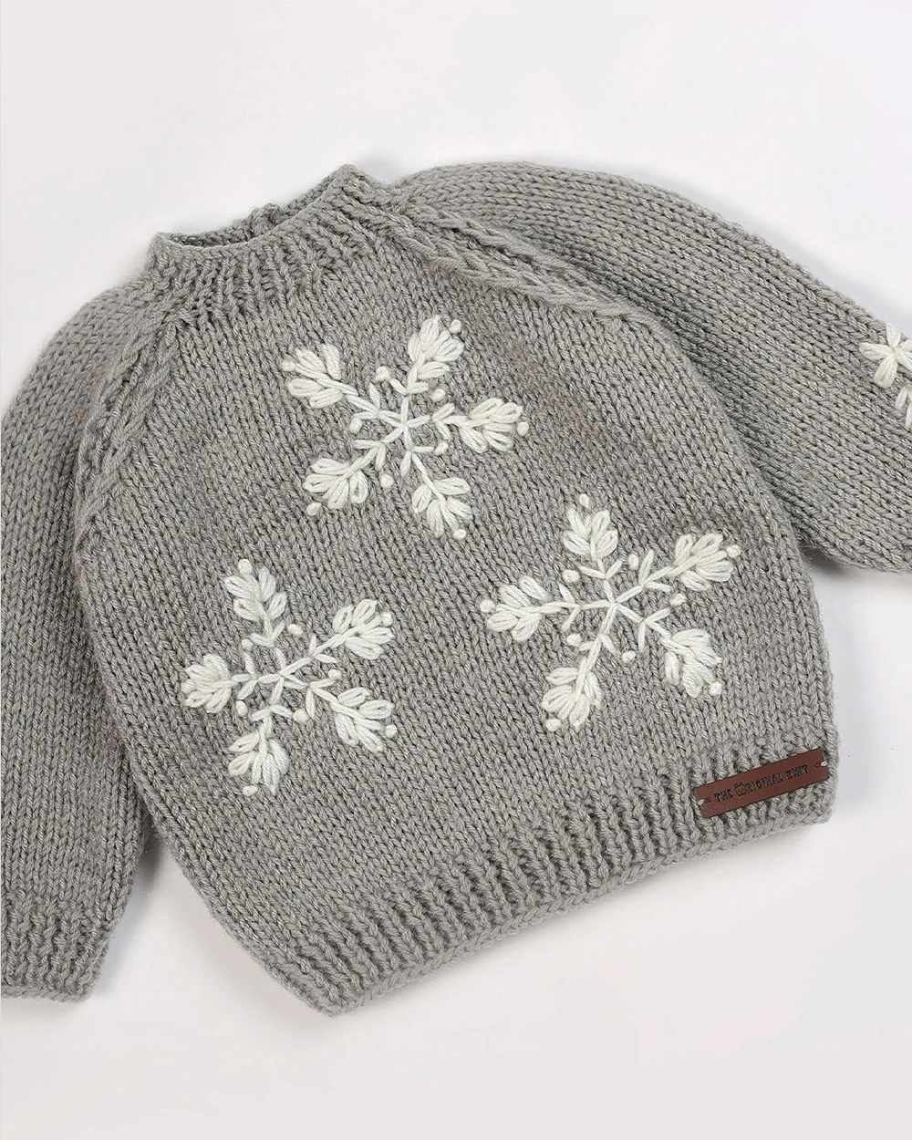 The Original Knit Grey Sweater-Snowflake-Acrylic-For Infants - Image 2