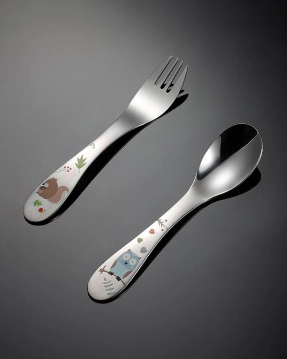 Theoni Little Bites Stainless Steel Spoon & Fork Set With Case-Dishwasher Safe-For Infants - Image 2
