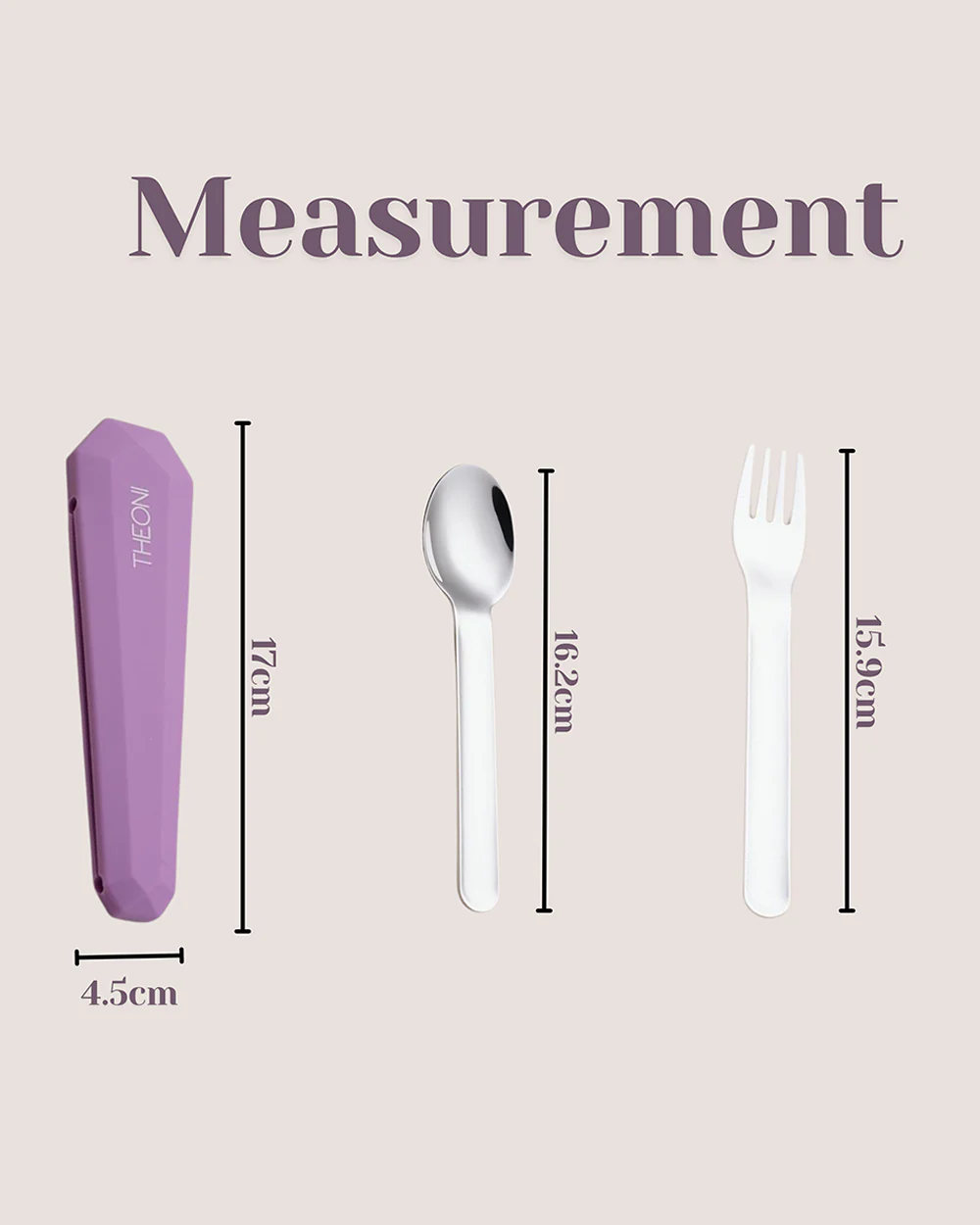 Theoni On The Go Stainless Steel Spoon & Fork Set-With Silicone Case-Purple-For Infants - Image 8
