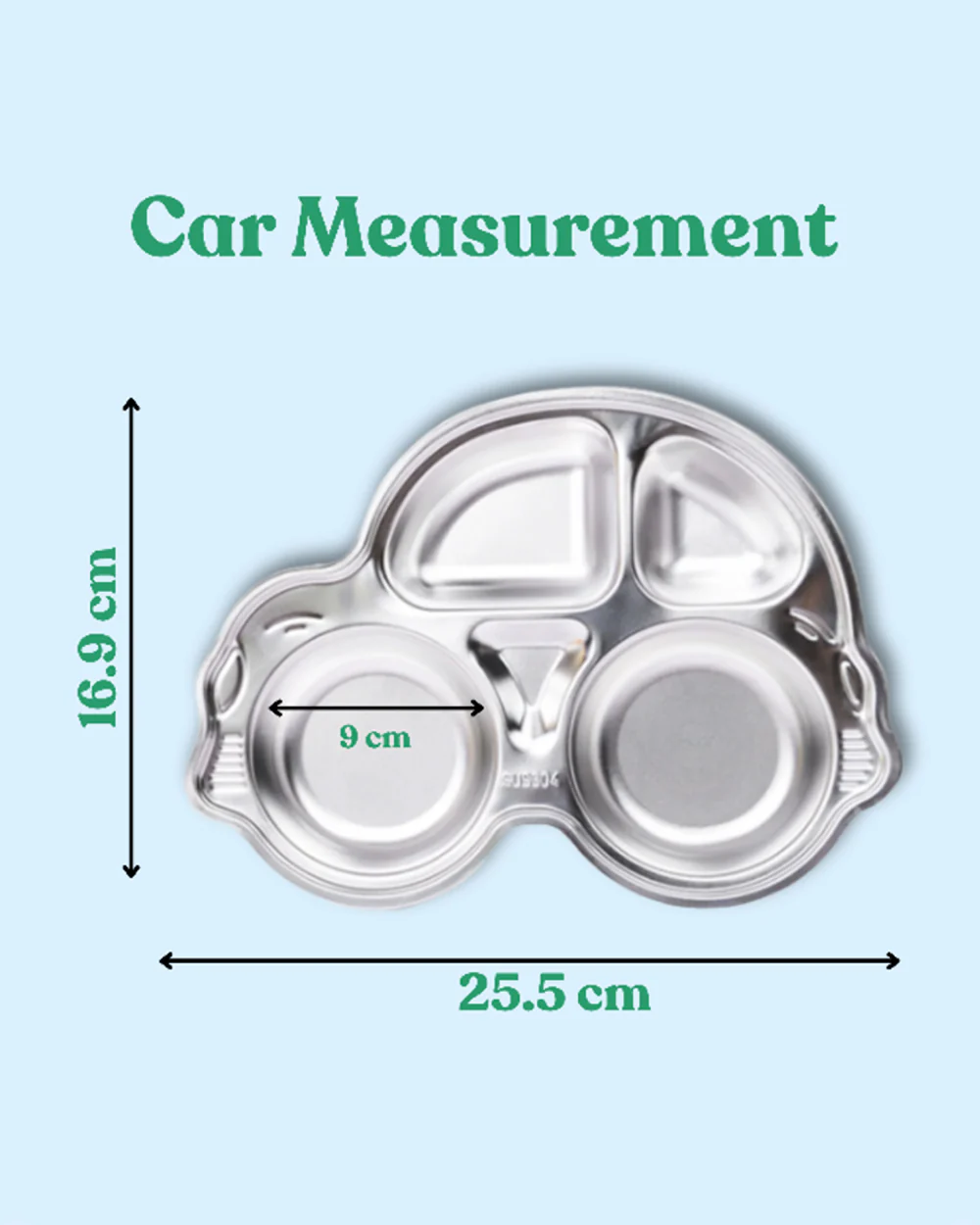 Theoni Stainless Steel Car Shape Plate-4 Compartments-BPA-Free & Dishwasher Safe-For Feeding - Image 8