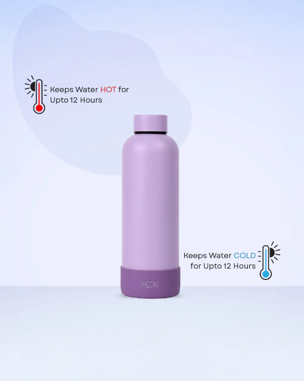 Theoni Stainless Steel Double Walled Insulated Water Bottle-24 Hours Cold & 16 Hours Hot-Playful Purple-500ml - Image 2