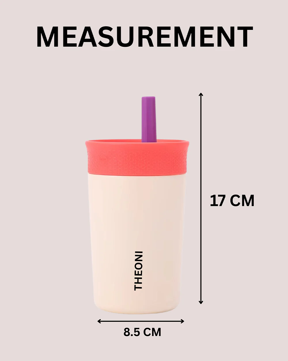 Theoni Star Kids Stainless Steel Insulated Tumbler With Cleaning Brush-Leakproof & BPA Free-Beige-355ml - Image 10