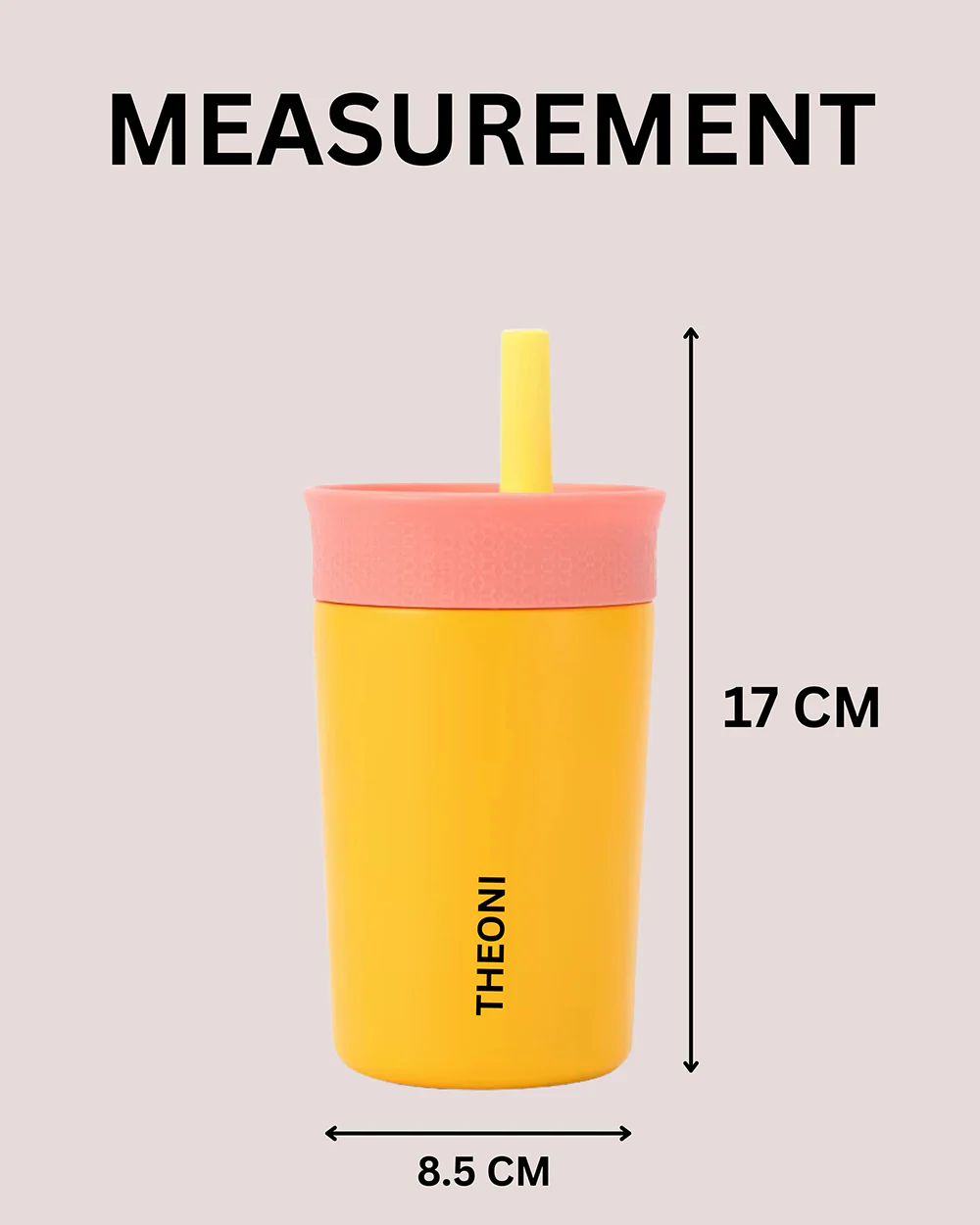 Theoni Star Kids Stainless Steel Insulated Tumbler With Cleaning Brush-Leakproof & BPA Free-Yellow-355ml - Image 10