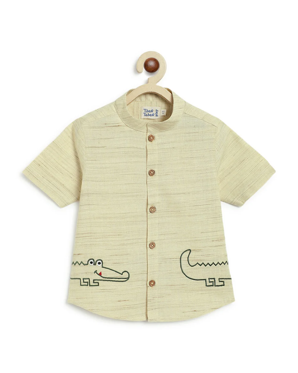 Tiber Taber Beige Shirt-Croc ‘n’ Roll-Cotton-For Infants