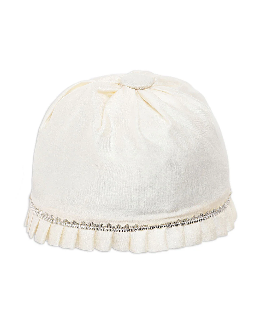 Tiber Taber Cream Cap, Booties and Mittens Set-Solid-Silk -For Infants - Image 2