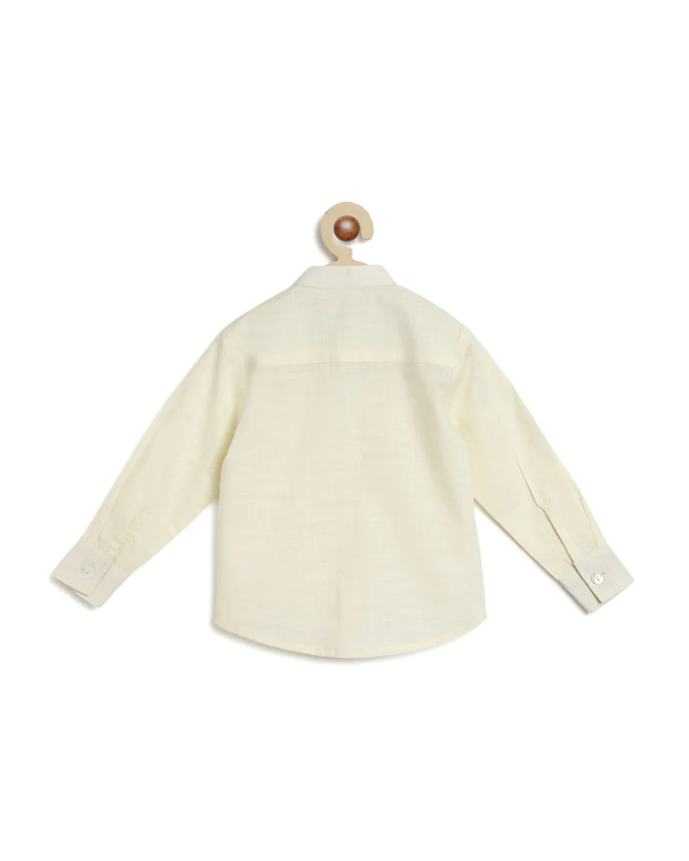 Tiber Taber Cream Shirt-Solid-Cotton Slub-For Infants - Image 2
