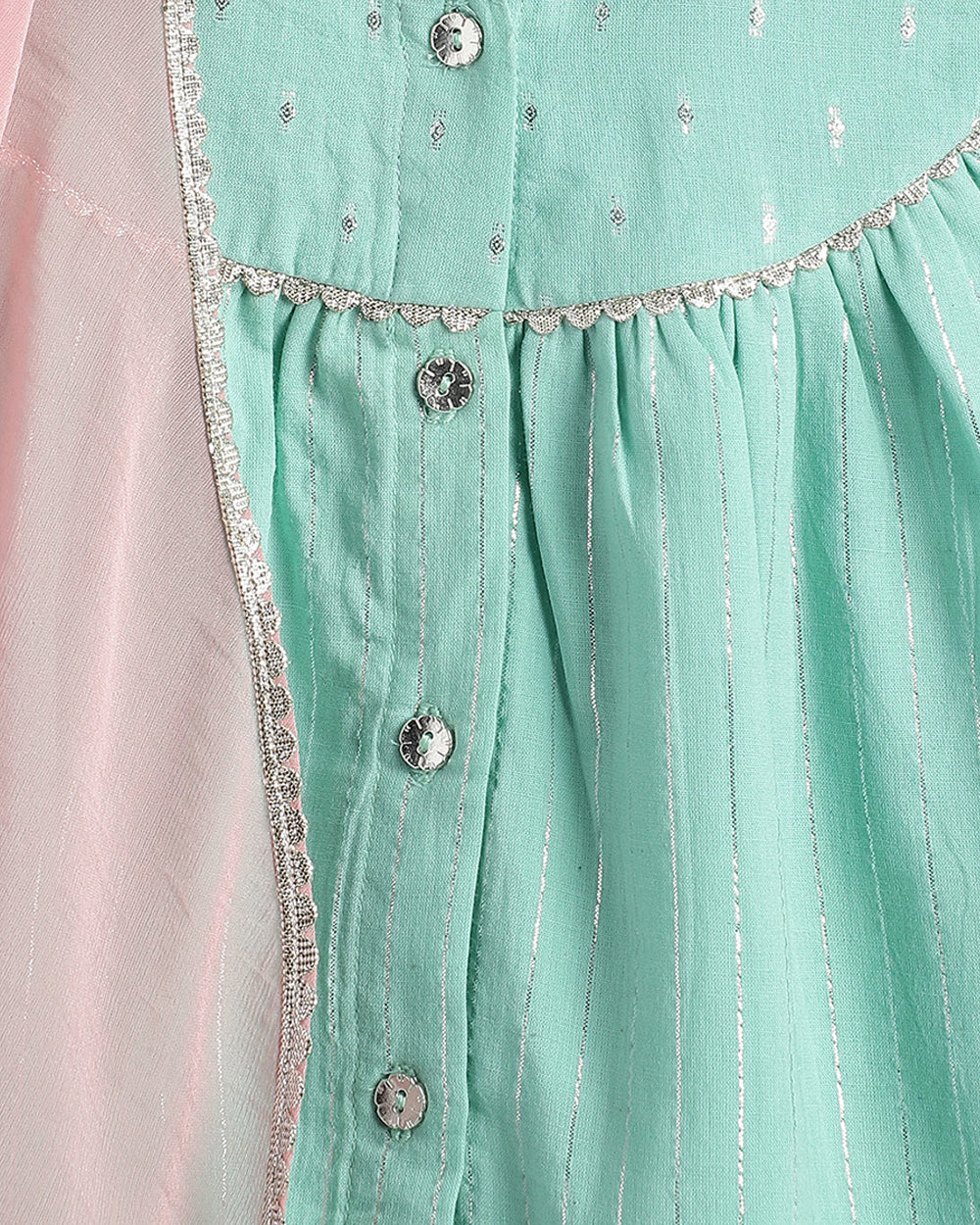 Tiber Taber Cyan Green Salwar Suit-Ruhani-Cotton-For Infants - Image 8