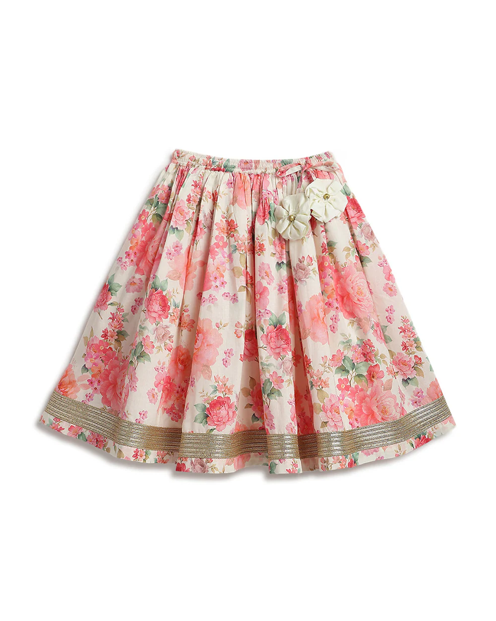 Tiber Taber Peach Pink Lehenga Set-Gulbahaar-Cotton-For Infants - Image 8