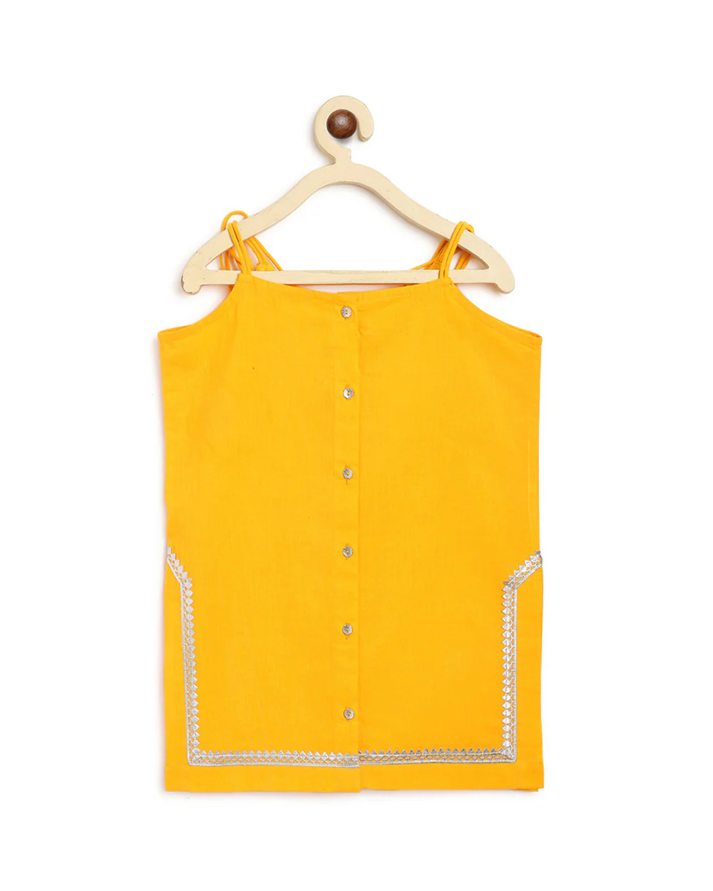 Tiber Taber Yellow Top Sharara Set-Solid-Cotton-For Infants - Image 4