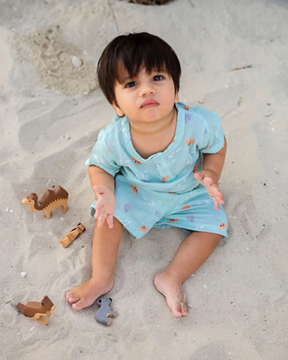 Tickle Tickle Sea Green T-shirt & Shorts-Lil Octy-GOTS Certified Organic Cotton-For Infants - Image 3