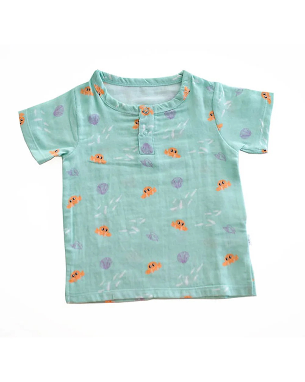 Tickle Tickle Sea Green T-shirt & Shorts-Lil Octy-GOTS Certified Organic Cotton-For Infants - Image 4