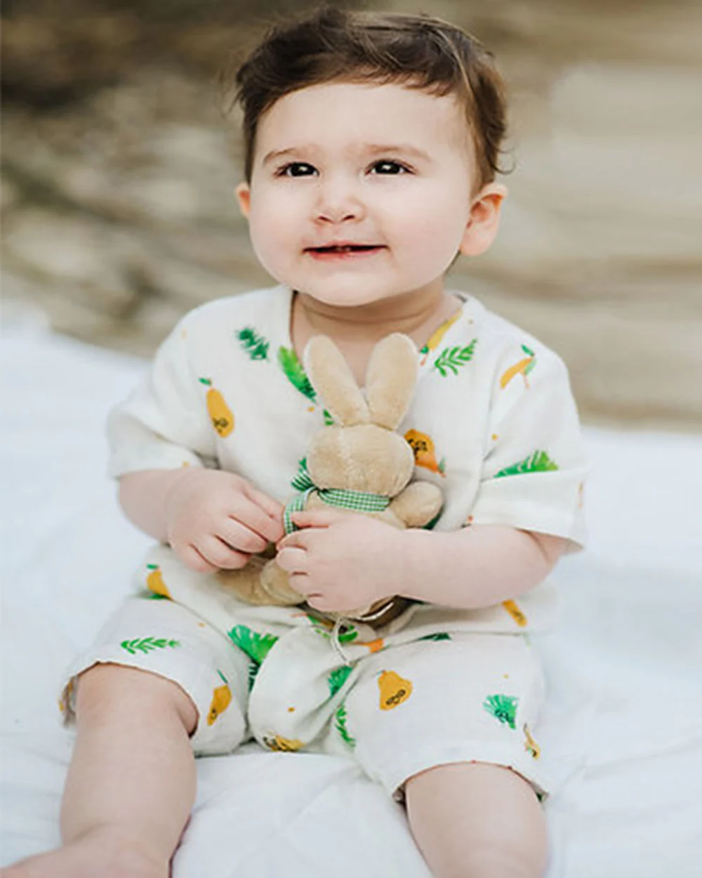 Tickle Tickle White Romper-Poppet Pear-GOTS Certified Organic Cotton-For Infants - Image 4