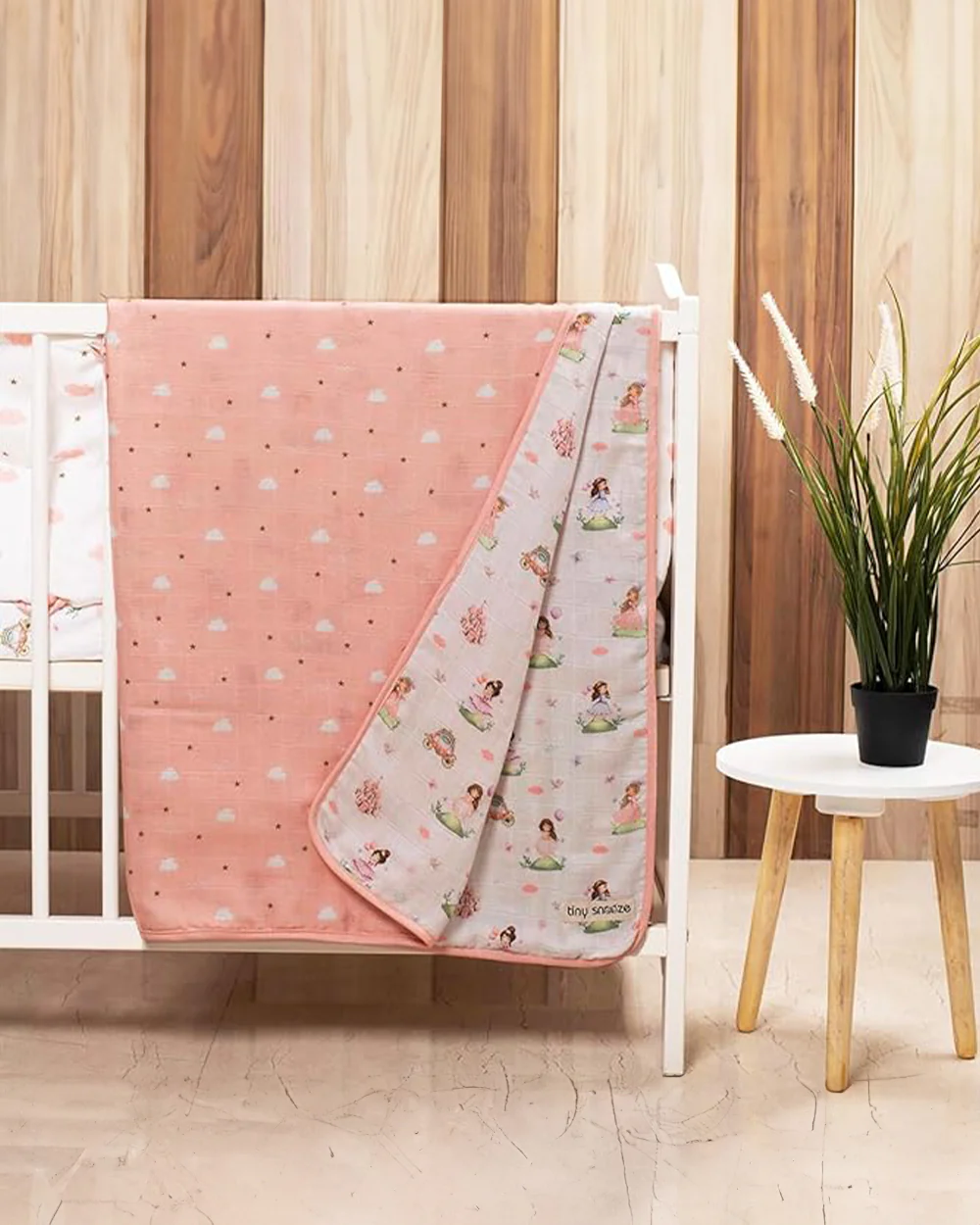 Tiny Snooze Fairytale Baby Bedding Set-GOTS Certified Organic Cotton-Pack of 4-Mini Cot Gift Set For Infants - Image 4
