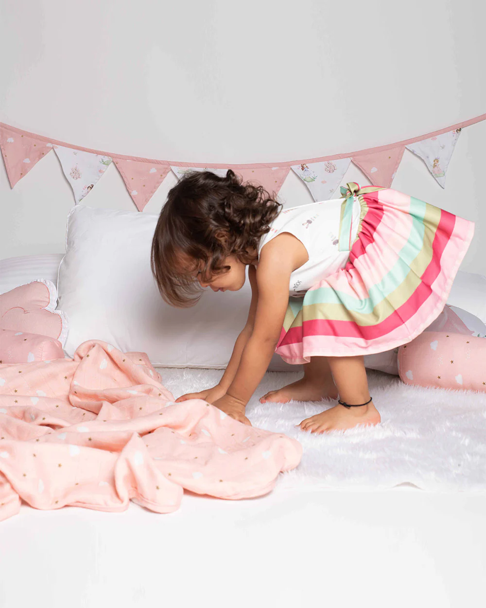 Tiny Snooze Fairytale Baby Blanket-Organic Cotton Muslin-Reversible-For Infants - Image 3