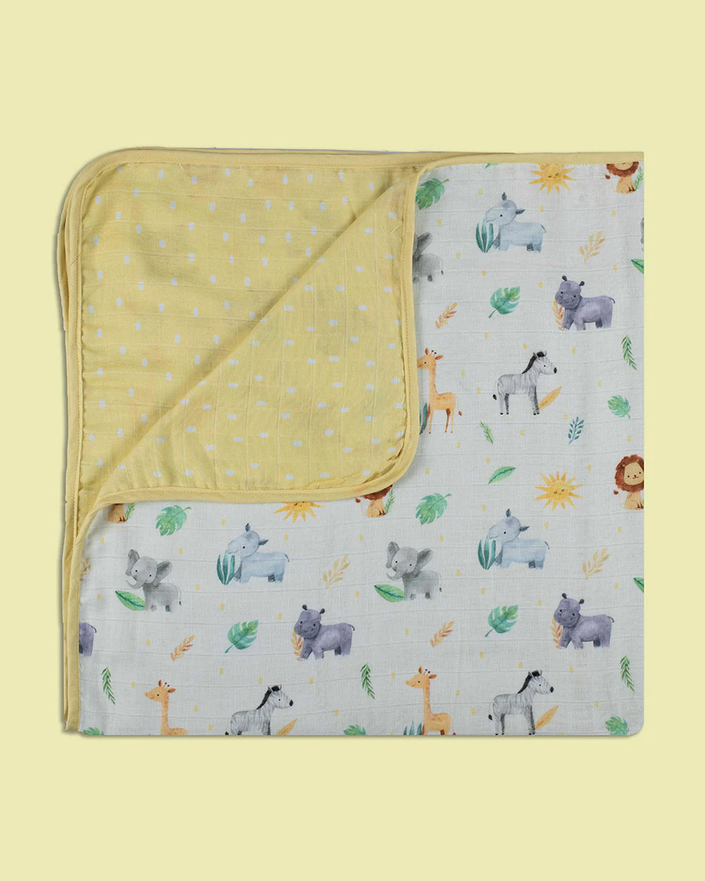 Tiny Snooze Into The Wild Baby Blanket-Organic Cotton Muslin-Reversible-For Infants - Image 4