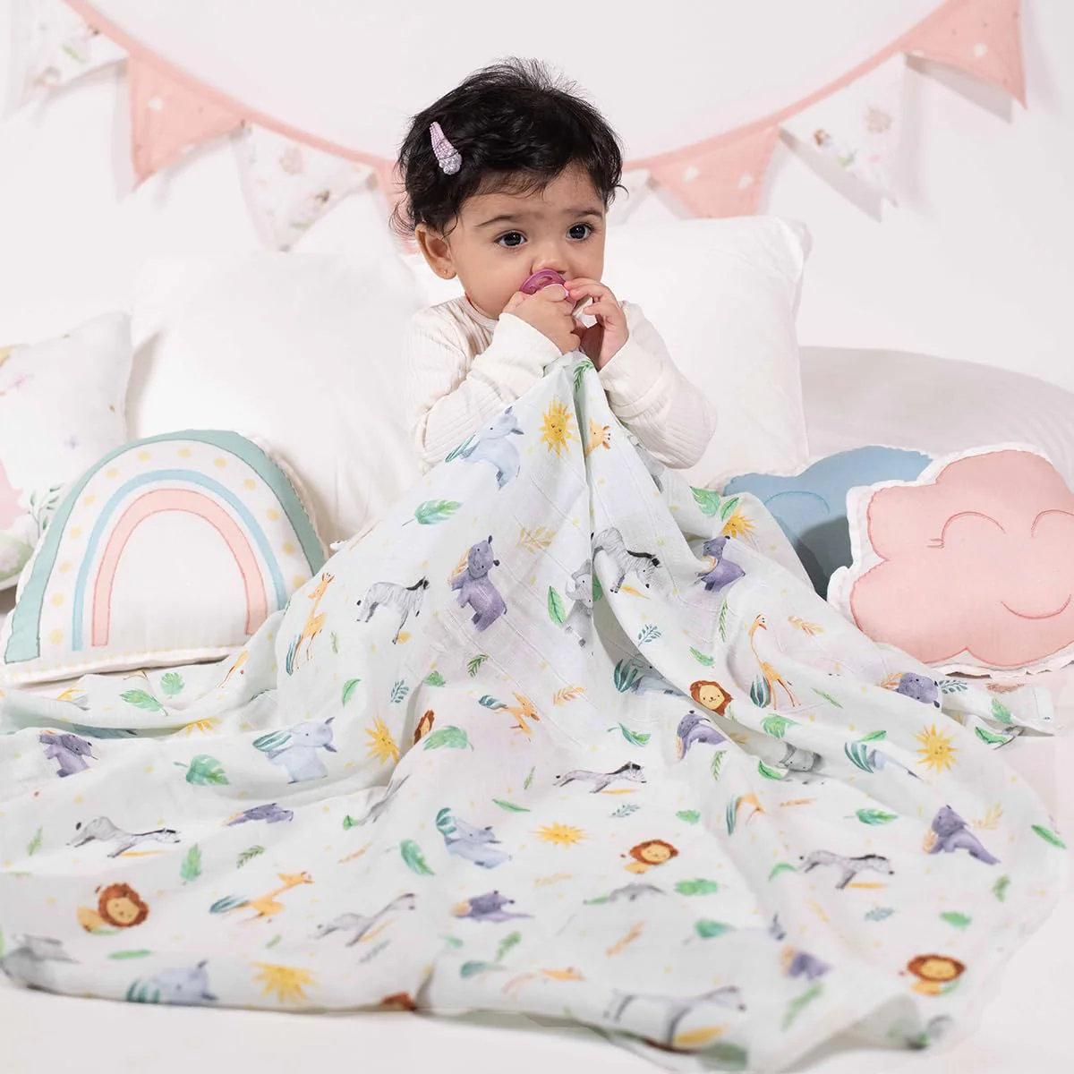 Tiny Snooze Into The Wild Swaddle-GOTS Certified Organic Cotton Muslin-Pack of 2-Infant Wraps - Image 2