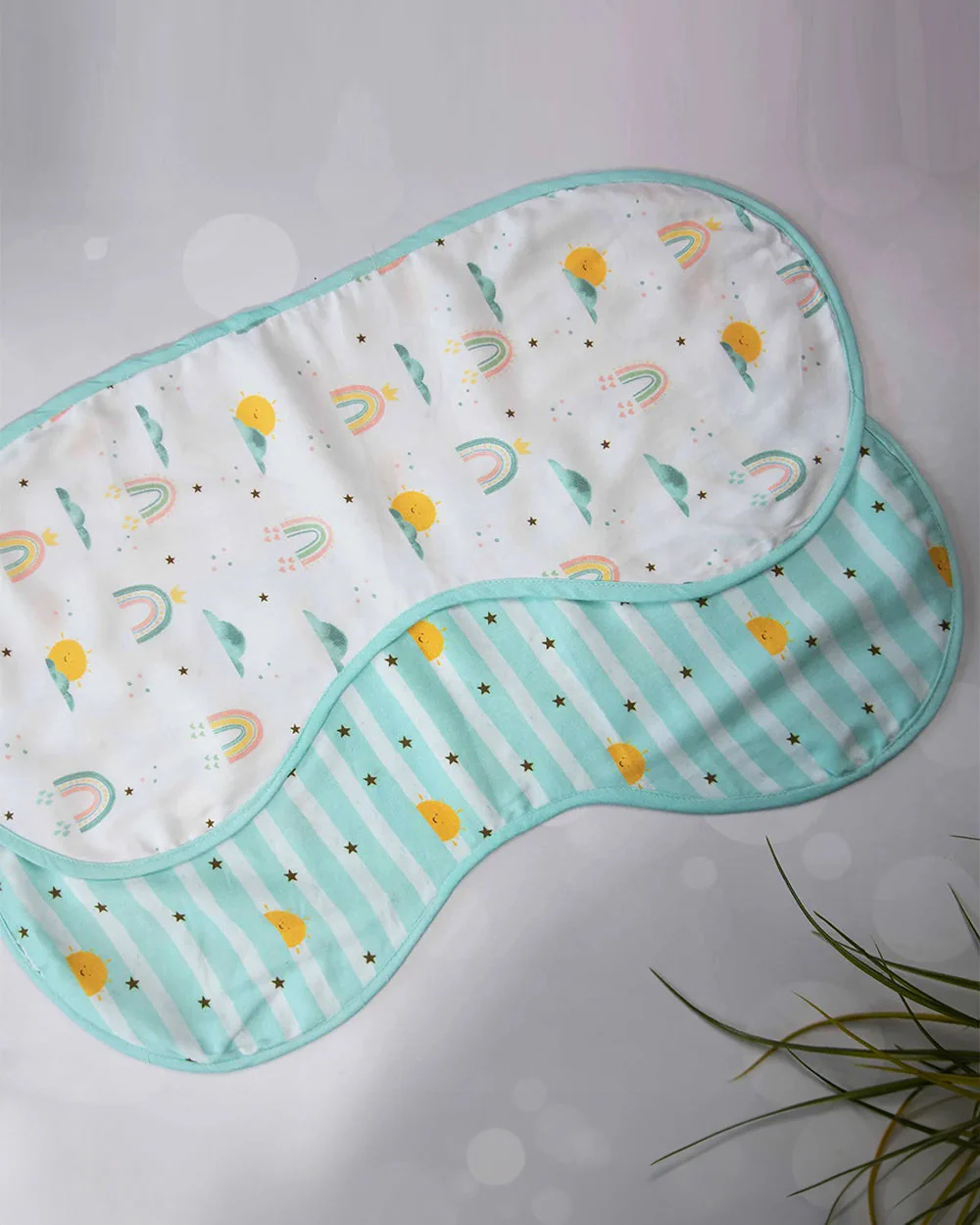 Tiny Snooze Organic Cotton Muslin-Burp Cloths & Wash Cloths Combo Set-Horizon-For Infants - Image 5