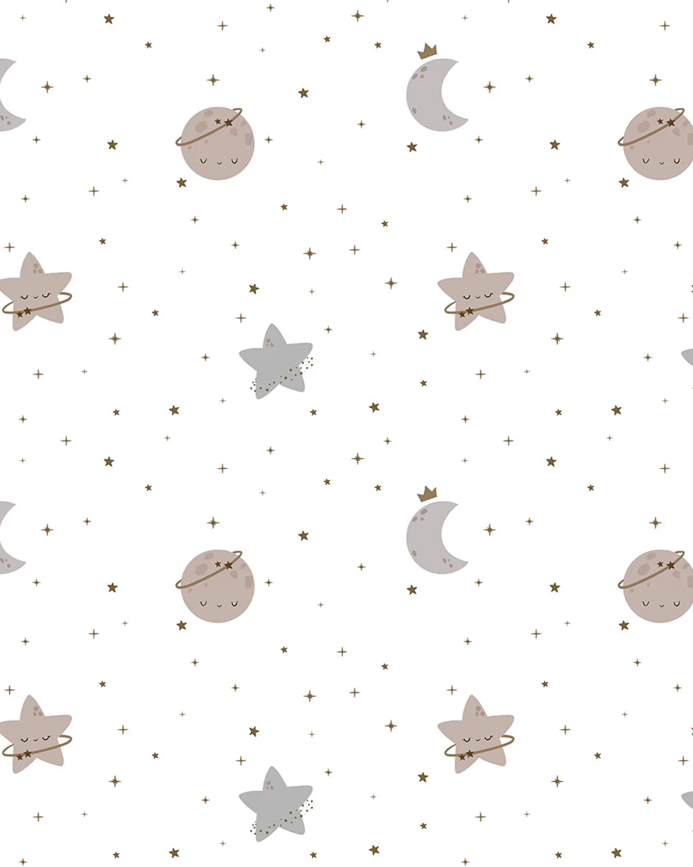 Tiny Snooze White Nightsuit-Stars & Moon-Organic Cotton-For Infants - Image 4