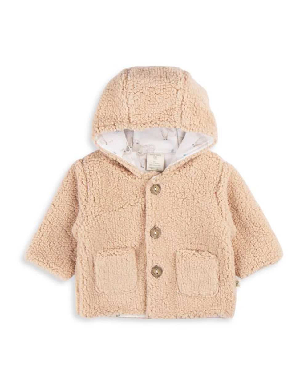 Tiny Twig Beige Winter Wear Hoodie-Solid-Jersey-For Infants