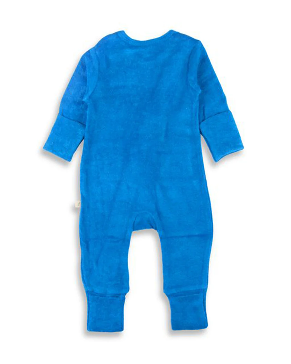 Tiny Twig Blue Sleepsuit-Solid-Velour-For Infants - Image 2