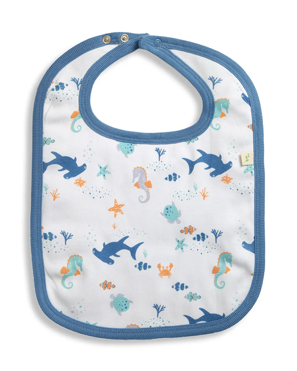 Tiny Twig Boys Bib-Organic Cotton-Snap Button-Adjustable Neck-Shoreside-Pack of 1