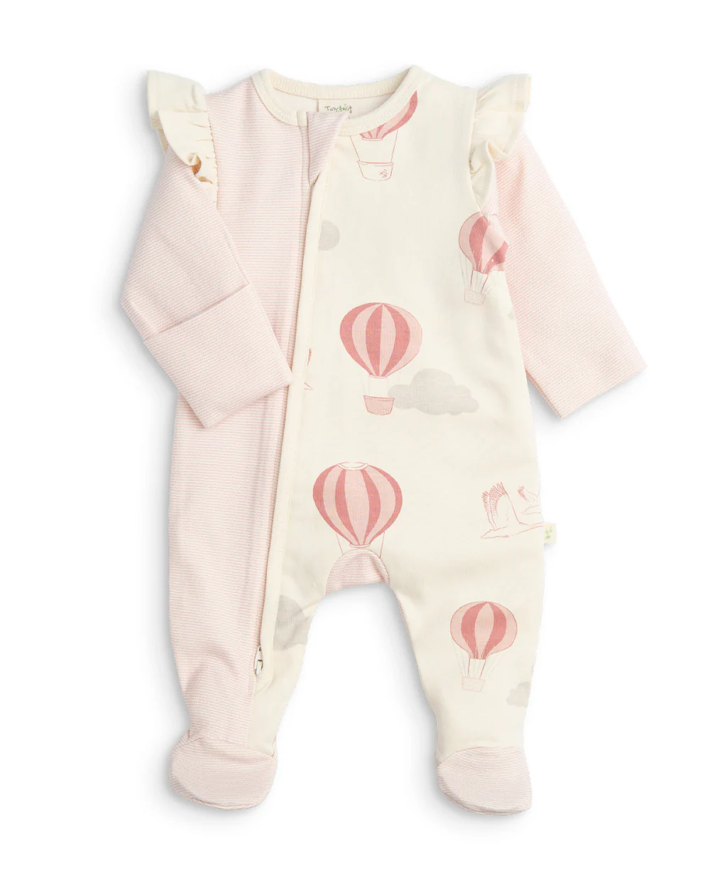 Tiny Twig Pink Fly with me Zipsuit-Onesie-Organic Cotton-For Infants