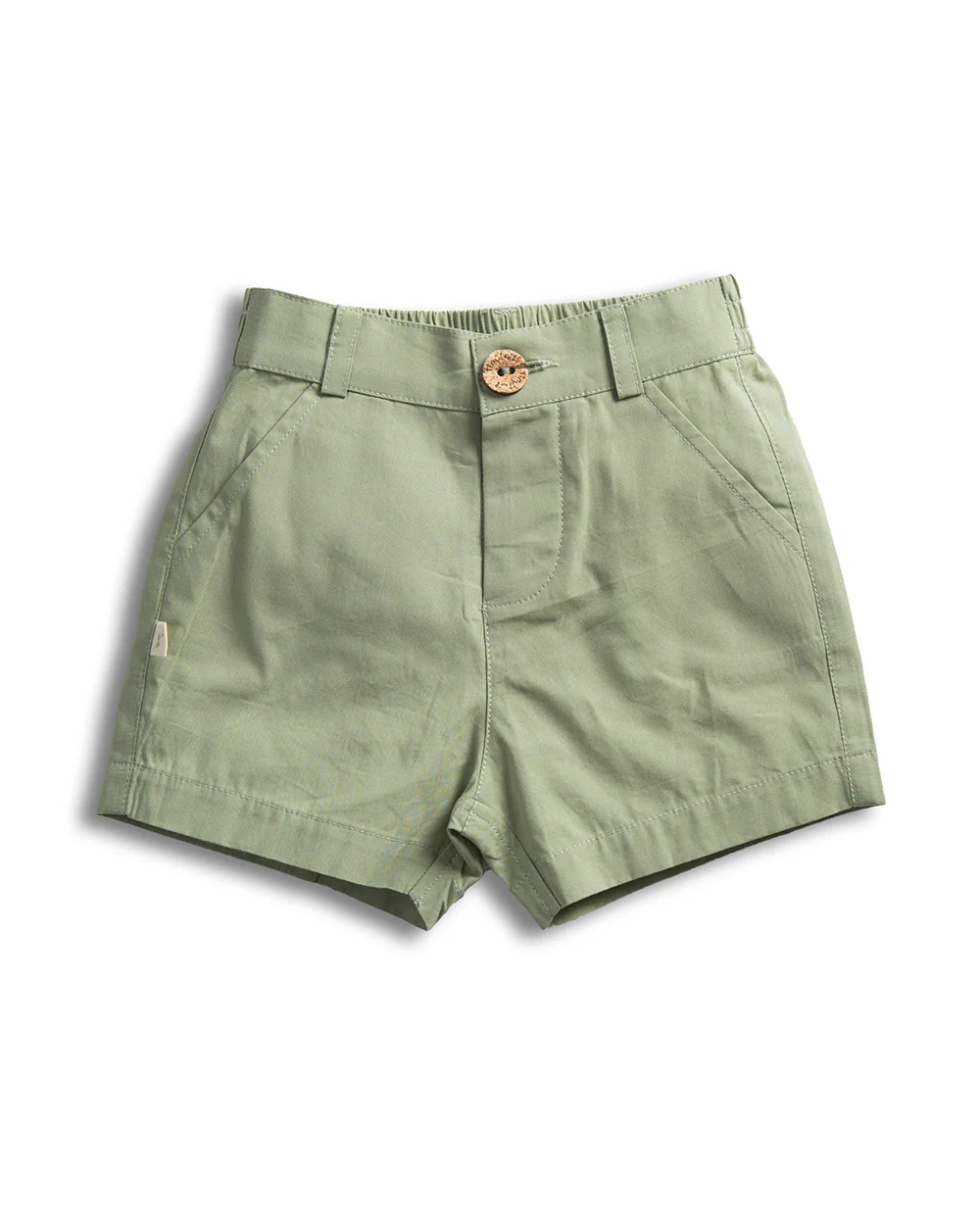 Tiny Twig Sage Green Denim Shorts-Boy-Organic Cotton-For Infants