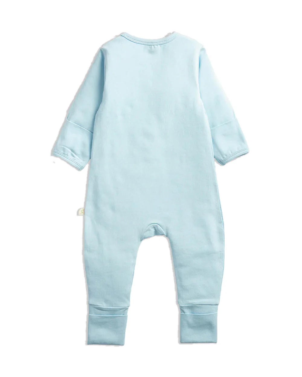 Tiny Twig Soft Blue Sleepsuit-Solid-100% GOTS Certified Organic Cotton-For Infants - Image 2